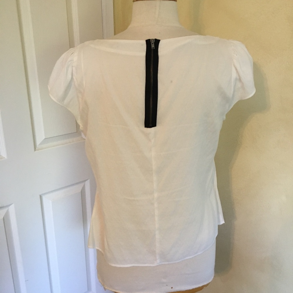 Zara Contrast zip blouse